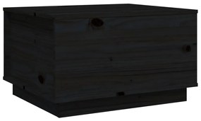 Mesa de centro 60x50x35 cm madeira de pinho maciça preto