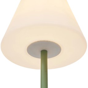Candeeiro de pé para exterior verde com abajur branco IP65 - Virginia Moderno