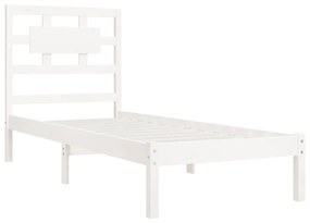 Estrutura de cama 100x200 cm pinho maciço branco