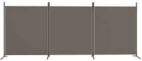 Divisória de quarto com 3 painéis 525x180 cm tecido antracite