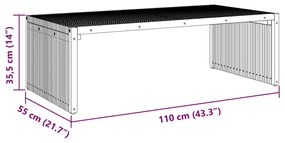 Mesa Lateral do Jardim 110x55x35,5 cm Madeira Maciça Teca