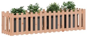 Canteiro elevado c/ design de cerca 200x50x50cm madeira douglas