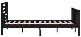 Estrutura de cama 200x200 cm madeira maciça preto