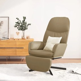 3097421 vidaXL Cadeira de descanso c/ apoio de pés couro artificial cappuccino