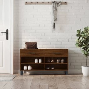 vidaXL Banco sapateira 102x35x55 cm deriv. madeira carvalho castanho