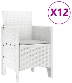 Conjunto de Jantar de Jardim vidaXL com 13 Peças e Almofadas em Rattan