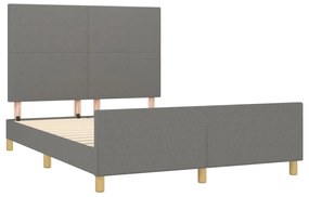 Estrutura de cama sem colchão 140x190 cm tecido cinzento-escuro