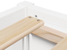 Cama sem colchão 75x190 cm madeira de pinho maciça branco