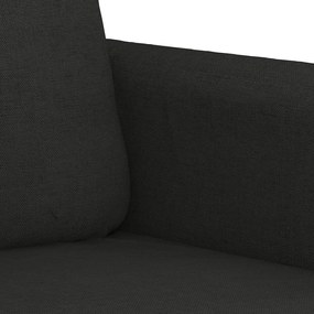3 pcs conjunto de sofás com almofadas tecido preto