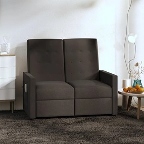 vidaXL Sofá de massagens reclinável 2 lugares tecido castanho