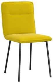 Cadeiras de jantar 2 pcs veludo amarelo