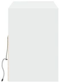 Móvel de parede para TV com luzes LED 130x31x45 cm branco