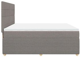 Cama com molas/colchão 200x200 cm tecido castanho-acinzentado