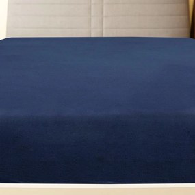 Lençóis ajustáveis 2 pcs 180x200 cm algodão jersey azul marinho