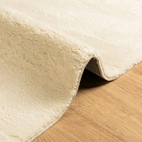 Tapete pelo curto macio e lavável HUARTE 140x200 cm cor creme