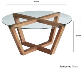 Mesa de Centro Lotus – Madeira – 75x35x75 cm