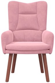 Poltrona Relaxante em Veludo Rosa
