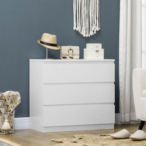 Cómoda com 3 gavetas 80 x 39 x 73 cm branco