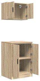 Armários de garagem 2pcs derivados de madeira carvalho sonoma