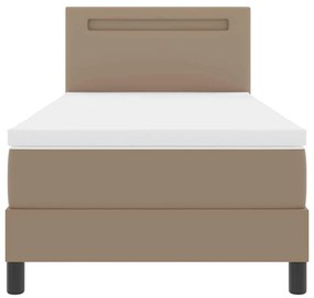 Cama Box com Colchão Cappuccino, 100 x 200 cm, em Couro Sintético