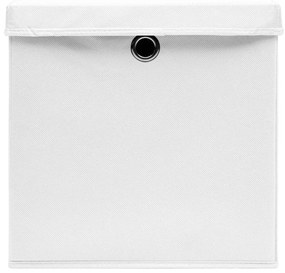 Caixas de arrumação com tampas 4 pcs 28x28x28 cm branco