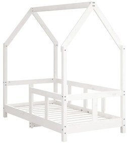 Estrutura de cama infantil 70x140 cm pinho maciço branco