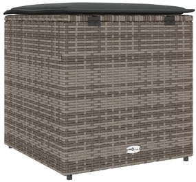 Caixa de Armazenamento Externa Cinza e Cinza Escuro Rattan Grande