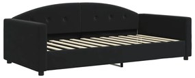 Sofá-cama com gavetão 100x200 cm veludo preto