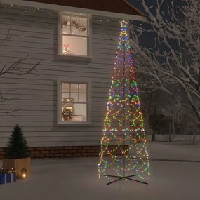 343512 vidaXL Árvore de Natal em cone 1400 luzes LED 160x500 cm colorido