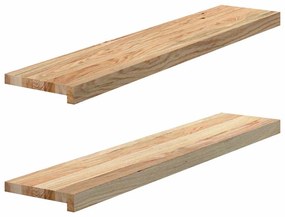 vidaXL Soleiras da janela 2 pcs 100x20x2cm carvalho maciço não tratado