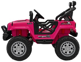 Jipe elétrico para Crianças 12V 4x4 OFF ROAD Speed Rodas de EVA, Assento de couro Rosa