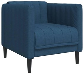 3 pcs conjunto de sofás tecido azul