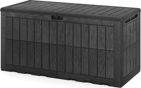 Baú de Arrumação de Exterior, 132 x 61 x 65 cm, Capacidade de 455 L, Preto