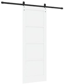Porta Deslizante vidaXL com Conjunto de Hardware Branca 78x211 cm Made