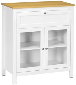 Armário de Cozinha Alicia com 2 Portas em Vidro e 1 Gaveta - Design Mo