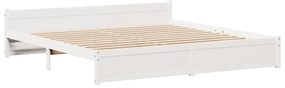 Estrutura de cama c/ cabeceira sem colchão 180x200 cm branco