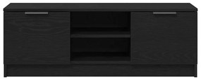 Estante para TV vidaXL Preto Carvalho 102x35x36,5 cm Madeira de engenh