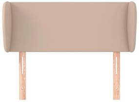 Cabeceira cama abas couro artificial 93x23x78/88 cm cappuccino
