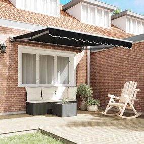 Toldo Retrátil Manual Preto 300x250 cm Poliéster