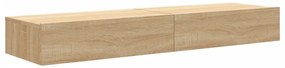 Móveis de TV com luzes LED 2 pcs 60x35x15,5 cm carvalho sonoma