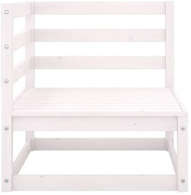 Sofá de jardim 2 lugares com almofadões pinho maciço branco