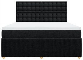 Cama com molas/colchão 180x200 cm tecido preto