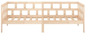 Sofá-cama madeira de pinho maciça 90x190 cm