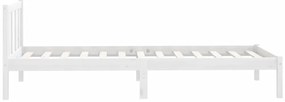 Estrutura de cama 90x200 cm pinho maciço branco