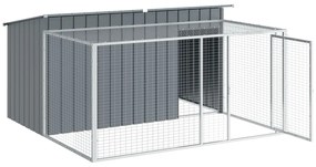 Casota p/ cães c/ parque 197x194x110 cm aço galvaniz. antracite