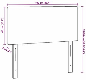 Cabeceira vidaXL Design Simples Creme 100 cm Tecido de Veludo