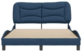 Estrutura de cama sem colchão 140x200 cm tecido azul