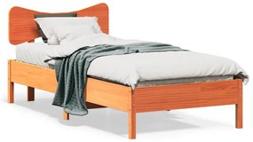 vidaXL Cama sem colchão 90x190 cm madeira de pinho maciça castanho-mel