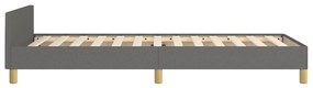 Estrutura de cama sem colchão 90x200 cm tecido cinzento-escuro