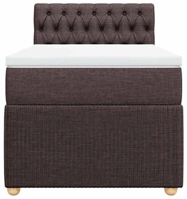 Cama com molas/colchão 90x200 cm tecido castanho-escuro